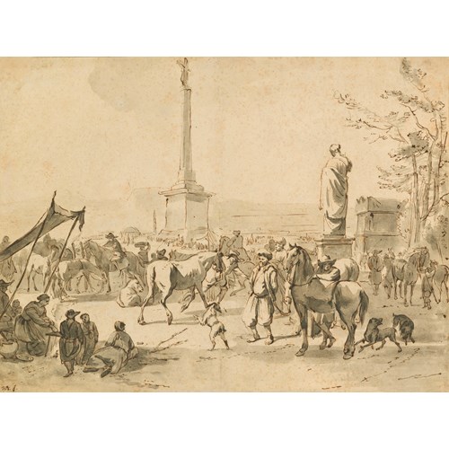 A Horse Market with Arabian Merchants in the Campo Vaccino, Rome